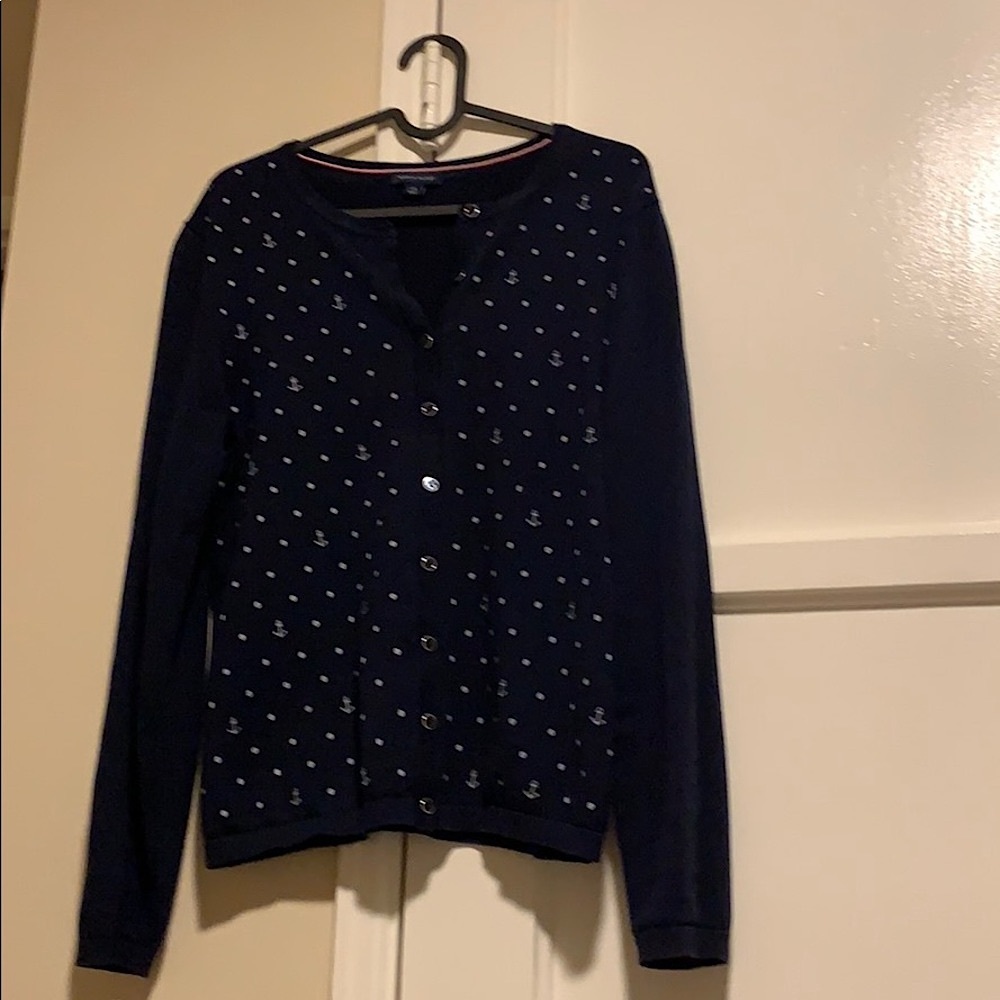 Blue cardigan with ankers